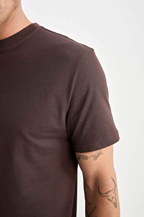 DeFacto New Regular Fit Bisiklet Yaka Basic Düz %100 Pamuk Kısa Kollu Tişört V7699AZ25SPBN307