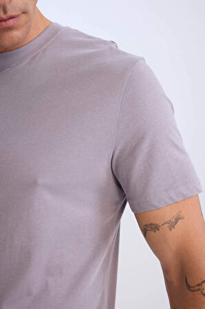 DeFacto New Regular Fit Bisiklet Yaka Basic Düz %100 Pamuk Kısa Kollu Tişört V7699AZ25SPPR495