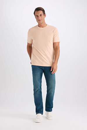 DeFacto New Regular Fit Bisiklet Yaka Basic Düz %100 Pamuk Kısa Kollu Tişört V7699AZ25SPPN672