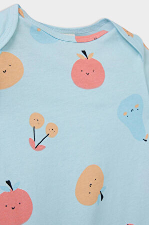 DeFacto Kız Bebek Yenidoğan Meyve Desenli Penye Kısa Kollu Tulum E5977A525HSBE54