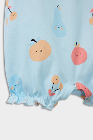 DeFacto Kız Bebek Yenidoğan Meyve Desenli Penye Kısa Kollu Tulum E5977A525HSBE54