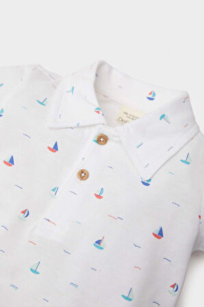 DeFacto Erkek Bebek Polo Yaka Deniz Baskılı Pike Kısa Kollu Tişört E4776A525SMER98