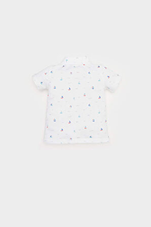 DeFacto Erkek Bebek Polo Yaka Deniz Baskılı Pike Kısa Kollu Tişört E4776A525SMER98