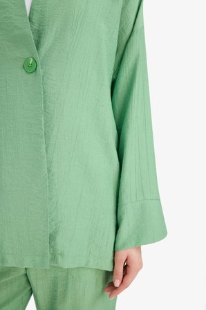DeFacto Relax Fit Krinkıl Kumaş Uzun Kollu Kimono Tunik E1109AX25SMGN769