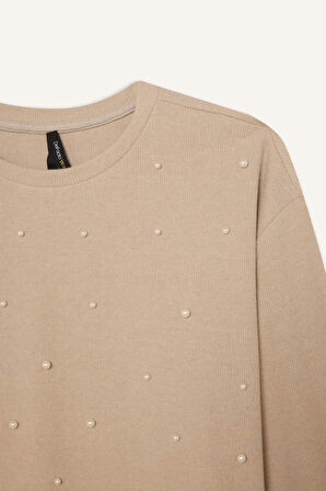 DeFacto Regular Fit Bisiklet Yaka Selanik Kumaş Uzun Kollu Tişört E6225AX24WNBG122