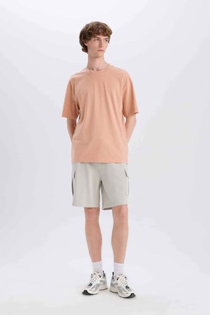 DeFacto Regular Fit Beli Bağcıklı Kargo Cepli Şort D9494AX25SMGR503