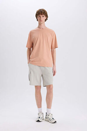 DeFacto Regular Fit Beli Bağcıklı Kargo Cepli Şort D9494AX25SMGR503