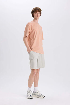 DeFacto Regular Fit Beli Bağcıklı Kargo Cepli Şort D9494AX25SMGR503