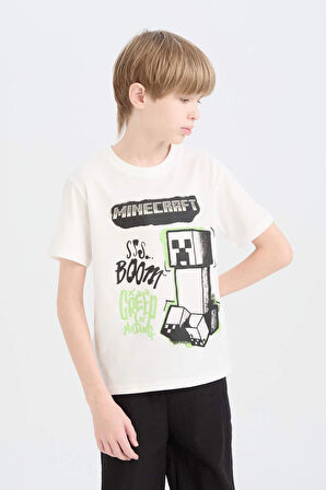 DeFacto Erkek Çocuk Minecraft Bisiklet Yaka Kısa Kollu Tişört E3096A825SMWT32