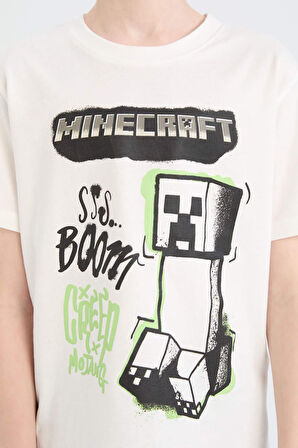DeFacto Erkek Çocuk Minecraft Bisiklet Yaka Kısa Kollu Tişört E3096A825SMWT32