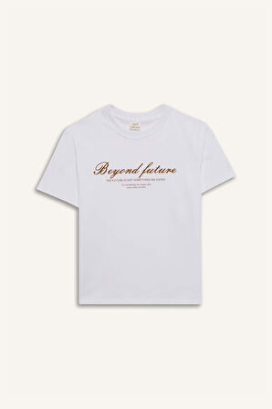 DeFacto Erkek Çocuk Bisiklet Yaka Baskılı Kısa Kollu Tişört E0440A825SMWT34