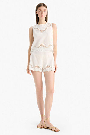 Regular Fit Pamuklu Kolsuz Üst-Fall in Love 