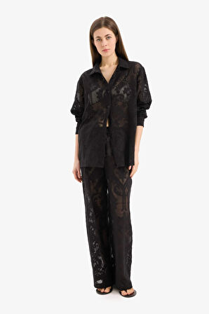  Dantelli Esnek Belli Beyaz Plaj Pantolonu-Fall in Love
