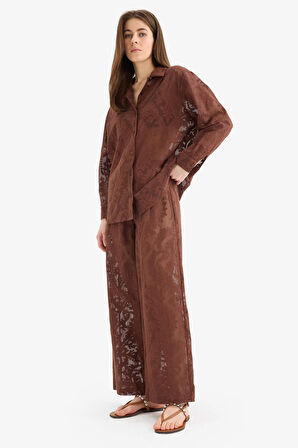  Dantelli Esnek Belli Beyaz Plaj Pantolonu-Fall in Love