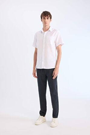 Modern Fit Polo Yaka Basic Düz Kısa Kollu Gömlek