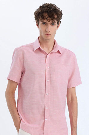 Modern Fit Polo Yaka Basic Düz Kısa Kollu Gömlek