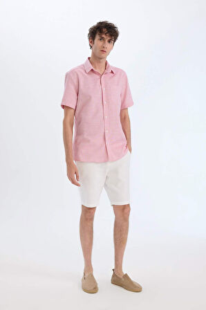 Modern Fit Polo Yaka Basic Düz Kısa Kollu Gömlek