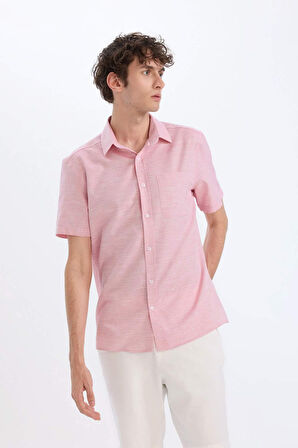 Modern Fit Polo Yaka Basic Düz Kısa Kollu Gömlek