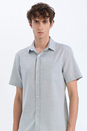 Modern Fit Polo Yaka Basic Düz Kısa Kollu Gömlek