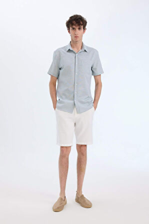 Modern Fit Polo Yaka Basic Düz Kısa Kollu Gömlek