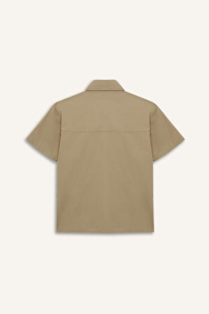 DeFacto Erkek Çocuk Oversize Geniş Kalıp Polo Yaka Paraşüt Kısa Kollu Gömlek E1588A825HSKH271