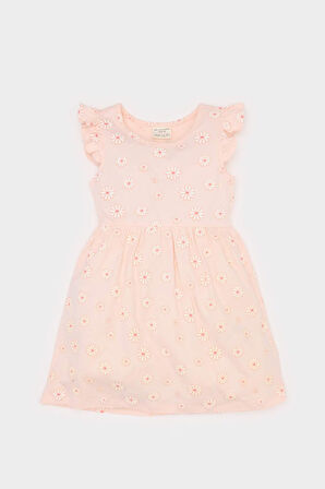 DeFacto Kız Bebek Çiçek Desenli Kısa Kollu Elbise A0136A525SMPN212