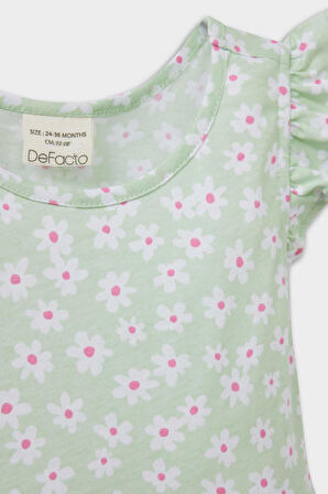 DeFacto Kız Bebek Çiçek Desenli Kısa Kollu Yazlık Elbise A0136A525SMGN1114