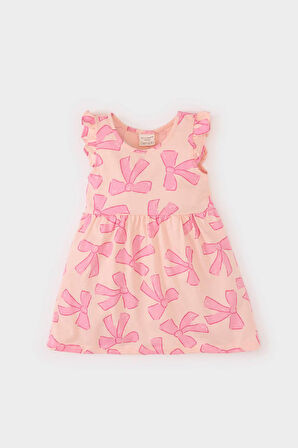 DeFacto Kız Bebek Kalp Desenli Kısa Kollu Yazlık Elbise A0136A525SMPN144