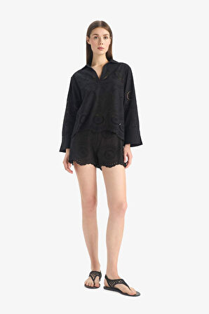 Regular Fit Brode Plaj Gömleği-Fall in Love 