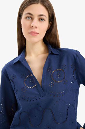 DeFacto Regular Fit Brode Plaj Gömleği-Fall in Love E0598AX25SMNV241