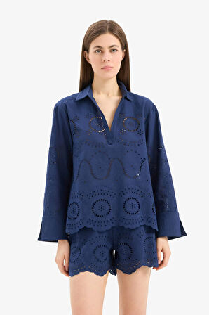 Regular Fit Brode Plaj Gömleği-Fall in Love 