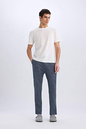 Regular Fit Desenli Cepli Pijama Altı