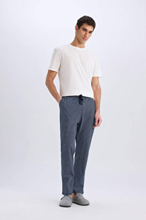 Regular Fit Desenli Cepli Pijama Altı