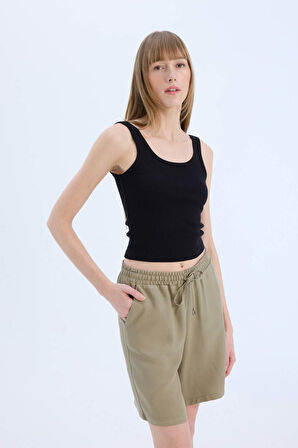 DeFacto Slim Fit Dar Kesim Basic Düz Bisiklet Yaka Fitilli Kaşkorse Atlet E5540AX25SMBK81