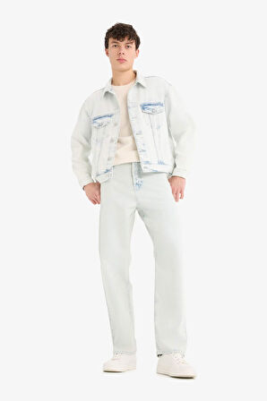 DeFacto %100 Pamuk Oversize Geniş Kalıp Mevsimlik Baharlık Jean Ceket D7741AX25SPNM63