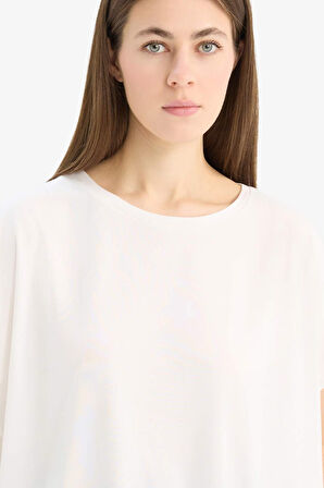 Bisiklet Yaka Basic Düz Modal Kısa Kollu Tişört