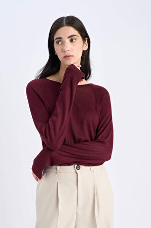 Regular Fit Bisiklet Yaka Basic Düz Triko Kazak