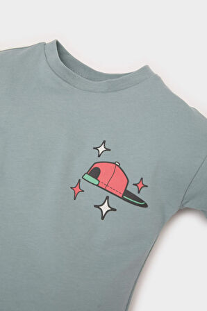 DeFacto Erkek Bebek Bisiklet Yaka Baskılı Kısa Kollu Tişört E5933A525SMBE801