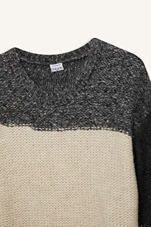 DeFacto Standart Fit Bisiklet Yaka Triko Kazak E6985AX24WNGR210