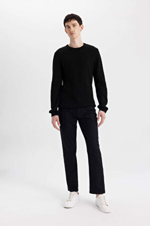 DeFacto Standart Fit Bisiklet Yaka Triko Kazak C8814AX24WNBK81