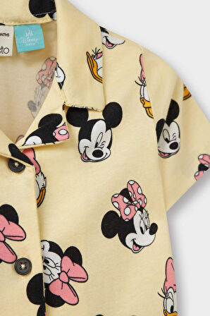 DeFacto Kız Bebek Disney Mickey & Minnie Pijama Takımı Kısa Kollu Penye Esnek Belli Şort E4652A525HSYL498