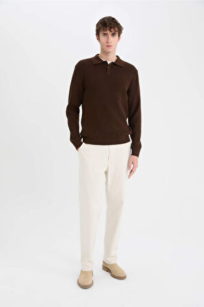 DeFacto Standart Fit Polo Yaka Triko Kazak D3589AX24WNBN497