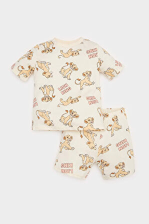 DeFacto Erkek Bebek Disney Lion King Pijama Takımı Kısa Kollu Penye Üst Beli Lastikli Şort E4775A525SMOG579