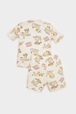DeFacto Erkek Bebek Disney Lion King Pijama Takımı Kısa Kollu Penye Üst Beli Lastikli Şort E4775A525SMOG579