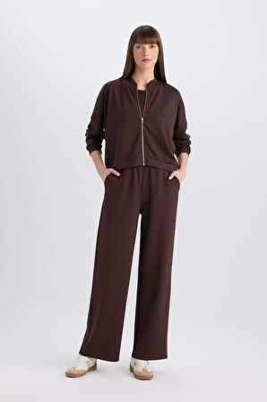 DeFacto Wide Leg Eşofman Altı Basic Düz Cepli Beli Lastikli Soft Touch Geniş Bol Paça E5818AX25SPBN267