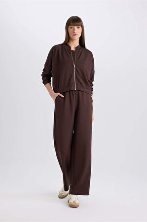 DeFacto Wide Leg Eşofman Altı Basic Düz Cepli Beli Lastikli Soft Touch Geniş Bol Paça E5818AX25SPBN267