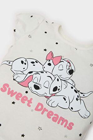 DeFacto Kız Bebek 101 Dalmatians Pijama Takımı Kısa Kollu Penye Üst Beli Lastikli Şort E4616A525SMWT47