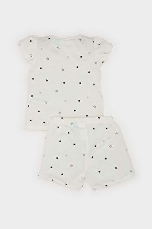 DeFacto Kız Bebek 101 Dalmatians Pijama Takımı Kısa Kollu Penye Üst Beli Lastikli Şort E4616A525SMWT47