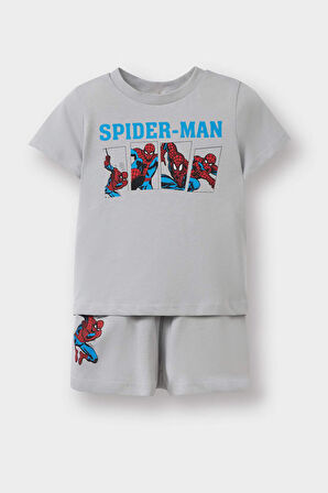 DeFacto Erkek Bebek Marvel Comics Pijama Takımı Kısa Kollu Penye Üst Esnek Belli Şort E4782A525HSGR91
