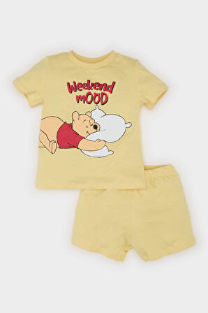 DeFacto Erkek Bebek Disney Winnie The Pooh Pijama Takımı Kısa Kollu Penye Üst Beli Lastikli Şort E4785A525HSYL267